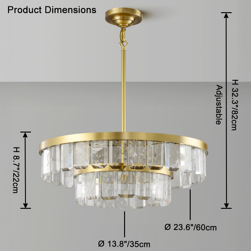 WOMO Tiered Gold Crystal Chandelier-WM2539