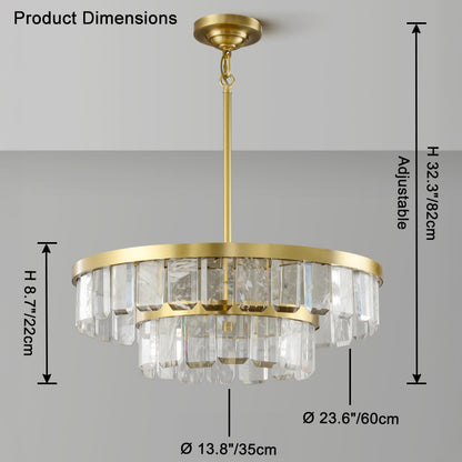 WOMO Tiered Gold Crystal Chandelier-WM2539