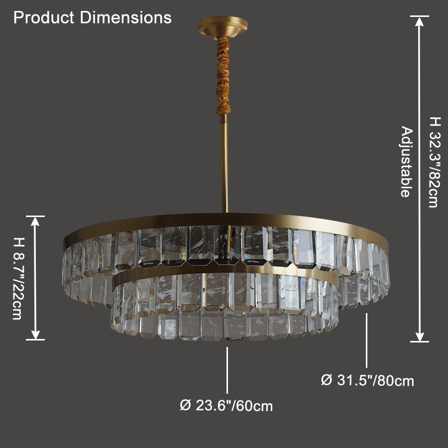 WOMO Tiered Gold Crystal Chandelier-WM2539