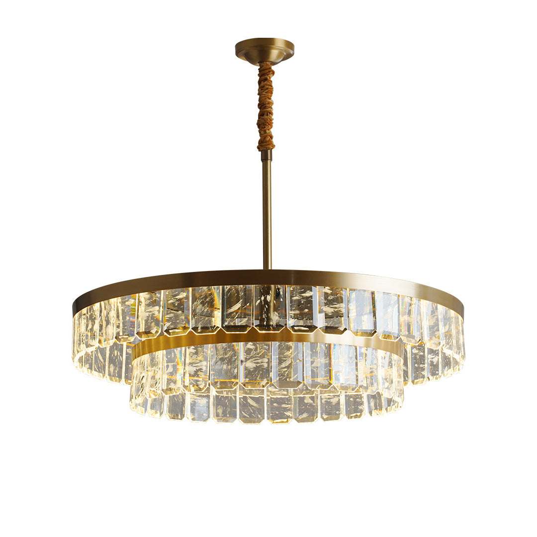 WOMO Tiered Gold Crystal Chandelier-WM2539