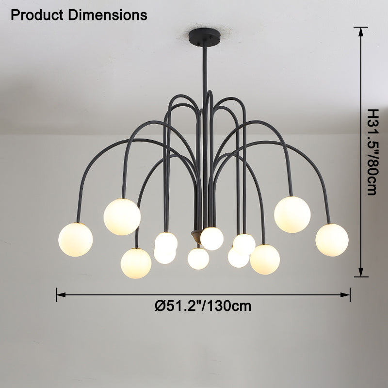 WOMO Mid Century Kronleuchter Glaskugeln im Wohnzimmer-WM2522