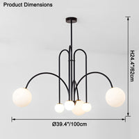 WOMO Lustre Mid-Century avec boules de verre pour salon-WM2522