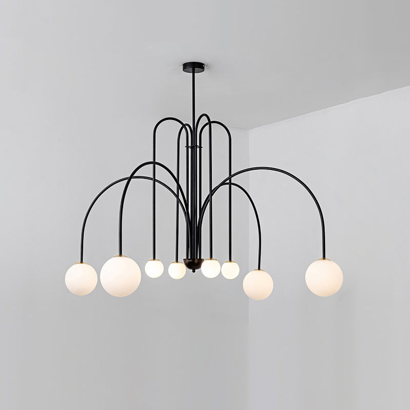 WOMO Mid Century Kronleuchter Glaskugeln im Wohnzimmer-WM2522
