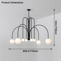 WOMO Lustre Mid-Century avec boules de verre pour salon-WM2522