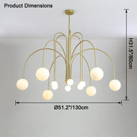 WOMO Lustre Mid-Century avec boules de verre pour salon-WM2522