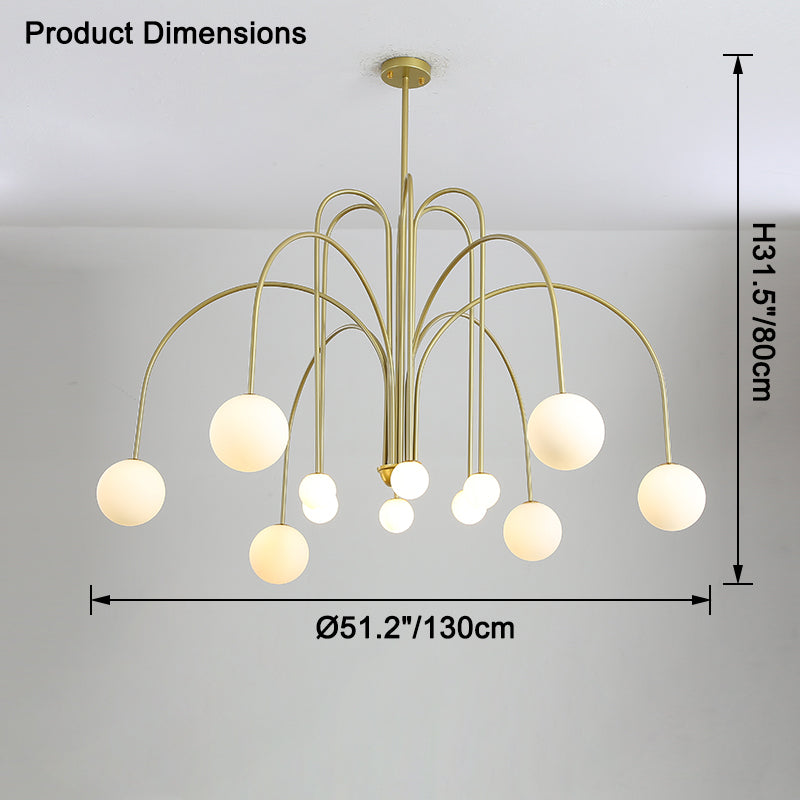 WOMO Mid Century Kronleuchter Glaskugeln im Wohnzimmer-WM2522