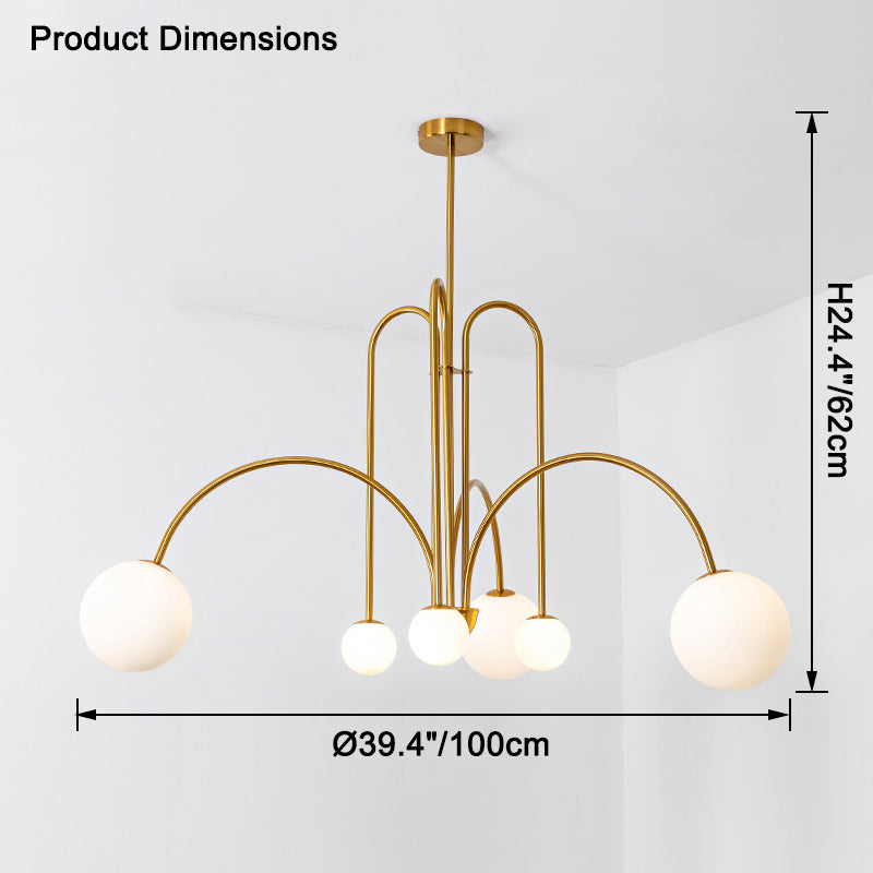 WOMO Mid Century Kronleuchter Glaskugeln im Wohnzimmer-WM2522