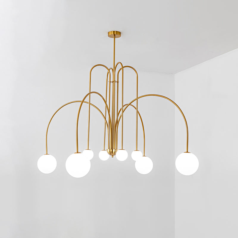 WOMO Mid Century Kronleuchter Glaskugeln im Wohnzimmer-WM2522