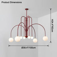 WOMO Lustre Mid-Century avec boules de verre pour salon-WM2522