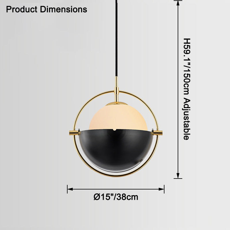 WOMO Verstellbare Pendelleuchte mit Glaskugel-WM2563