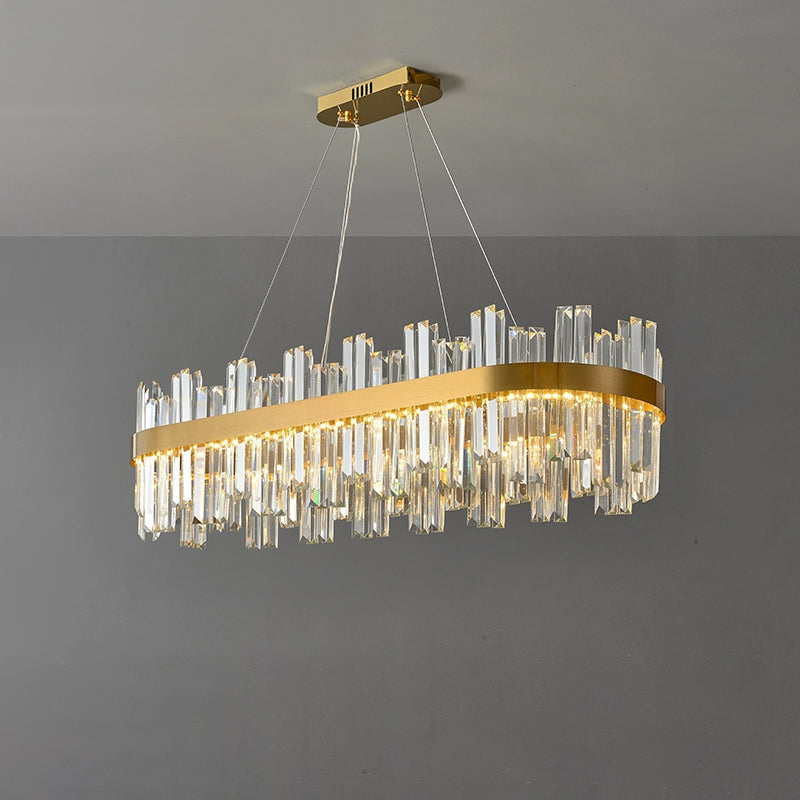 Lustre en cristal ovale WOMO Gold-WM2566
