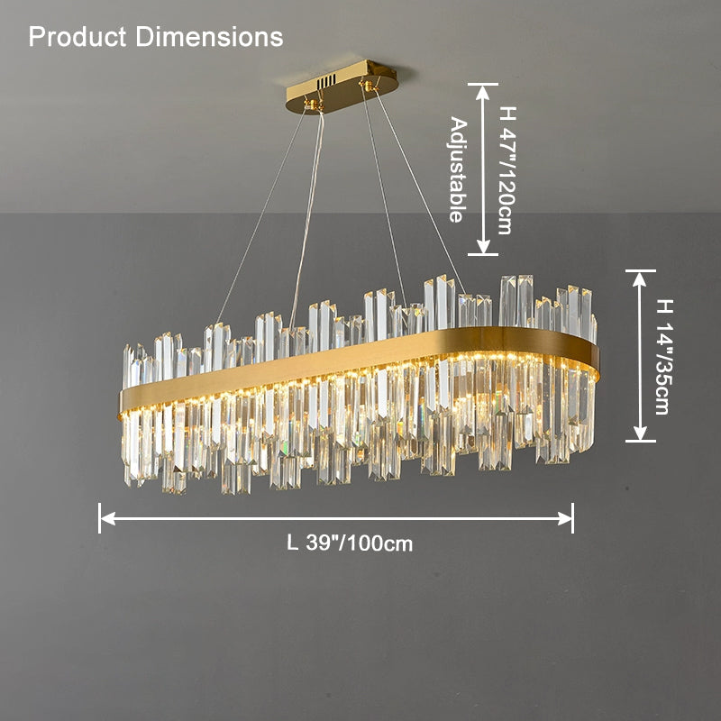 Lustre en cristal ovale WOMO Gold-WM2566