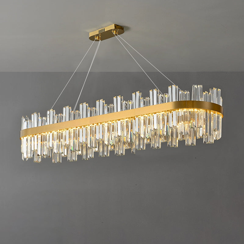 Lustre en cristal ovale WOMO Gold-WM2566