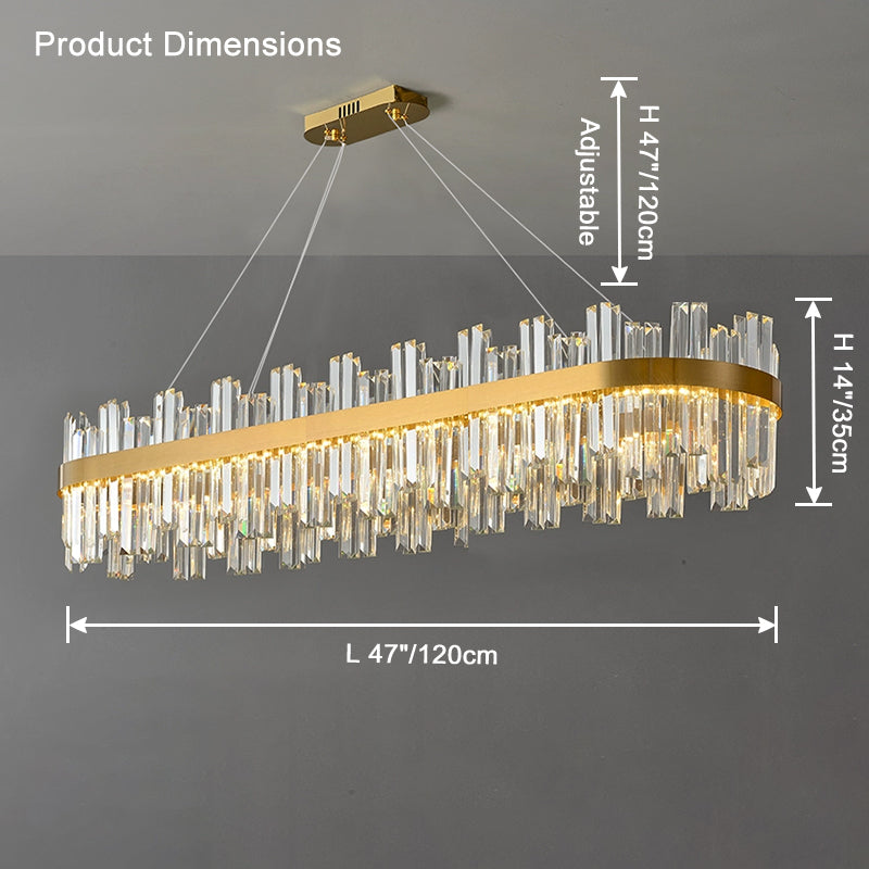 Lustre en cristal ovale WOMO Gold-WM2566