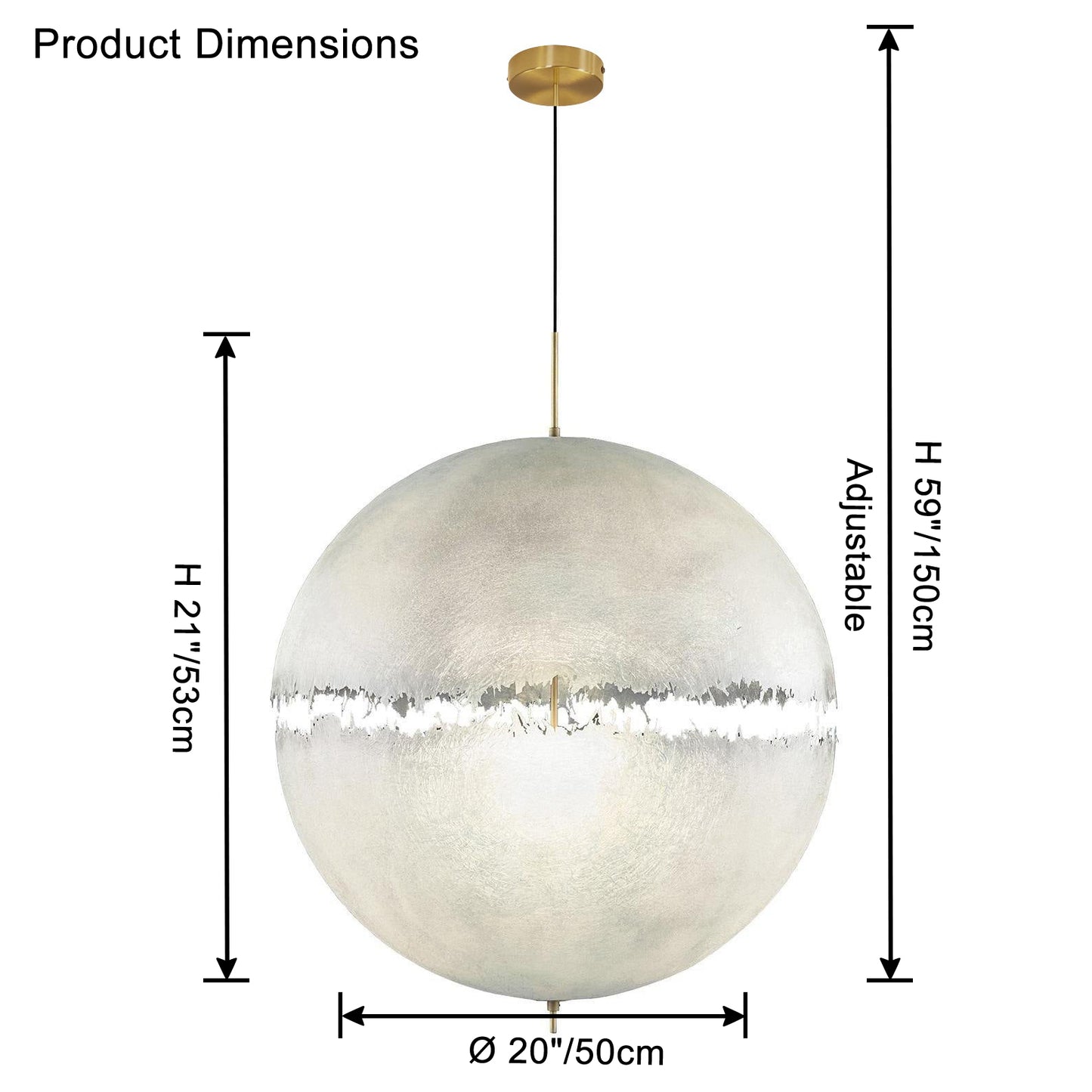 WOMO Fiberglass Globe Pendant Light-WM2577