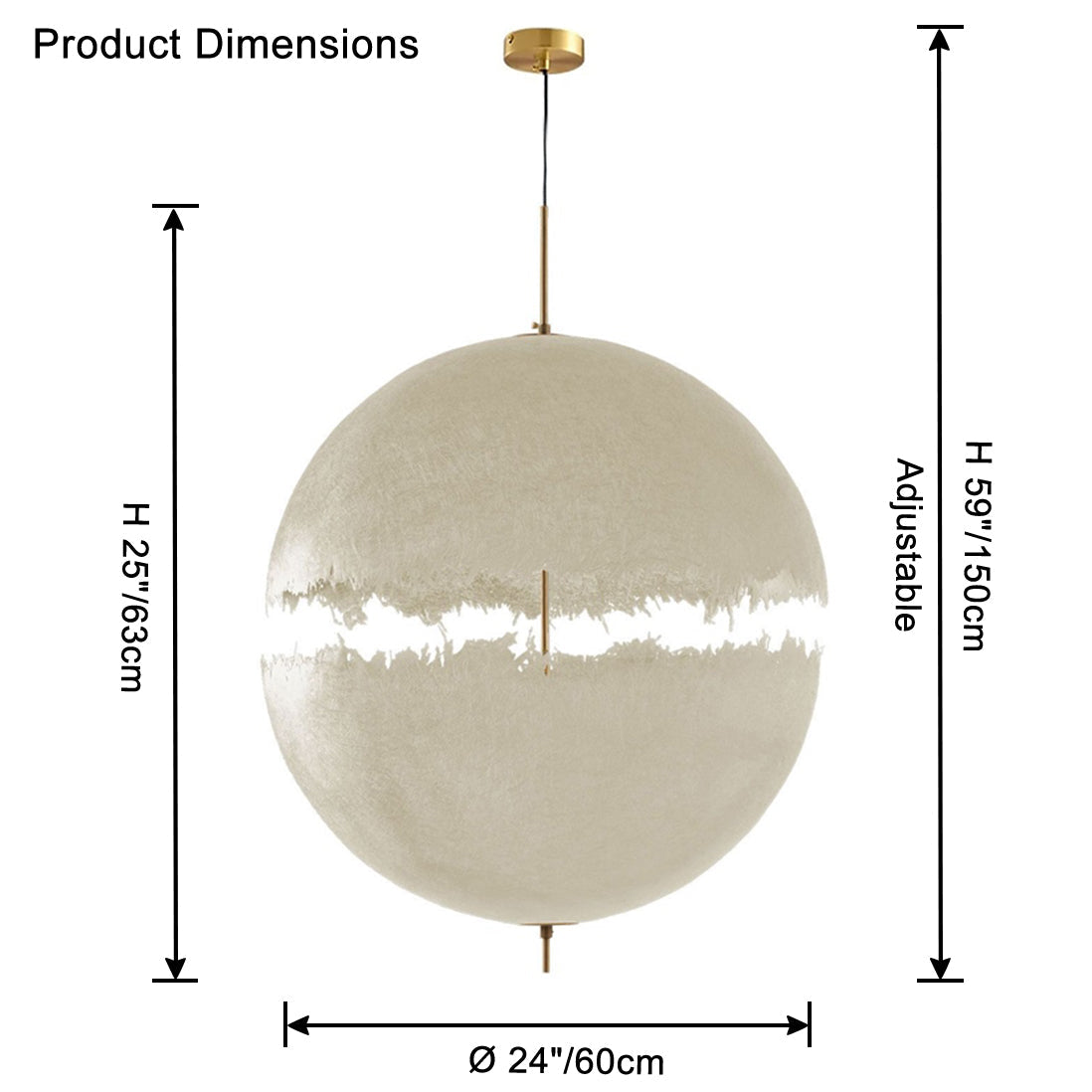 WOMO Fiberglas-Globus Pendelleuchte-WM2577