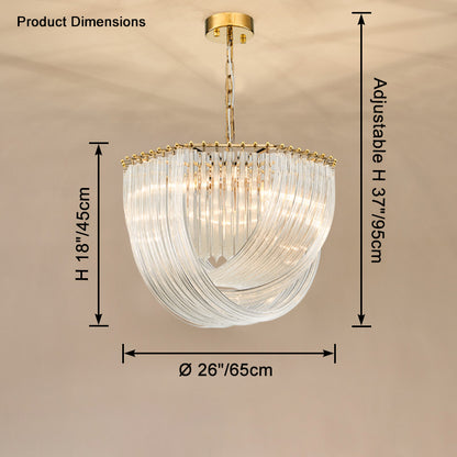 WOMO Ribbon Glass Chandelier-WM2590