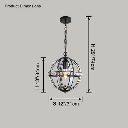 WOMO Cage Crystal Orb Chandelier-WM2595