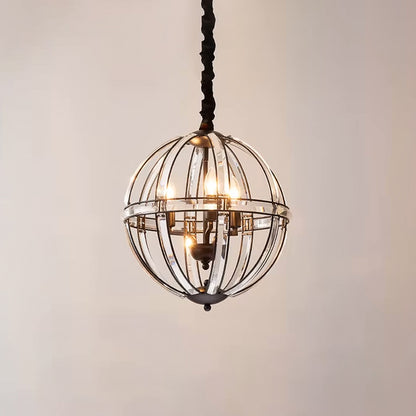 WOMO Cage Crystal Orb Chandelier-WM2595