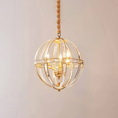 WOMO Cage Crystal Orb Chandelier-WM2595