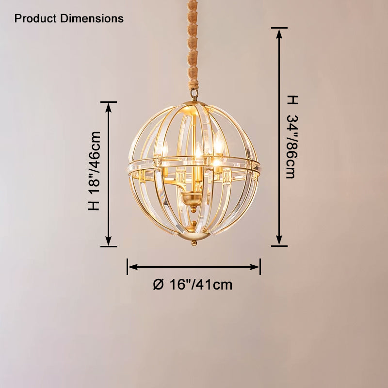 WOMO Cage Crystal Orb Chandelier-WM2595