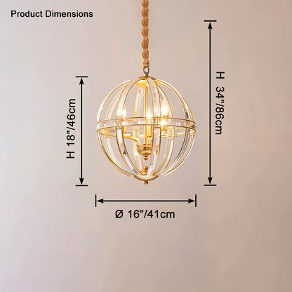 WOMO Cage Crystal Orb Chandelier-WM2595