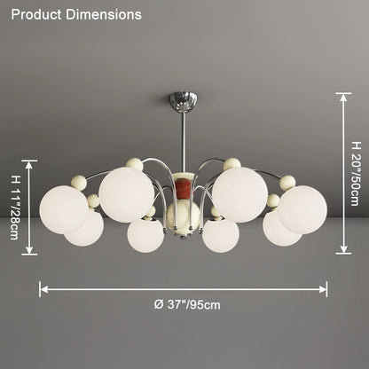 WOMO Glass Globe Arm Chandelier-WM2598