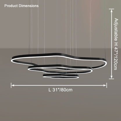 WOMO Oversized Tiered led Ring Chandelier-WM2599