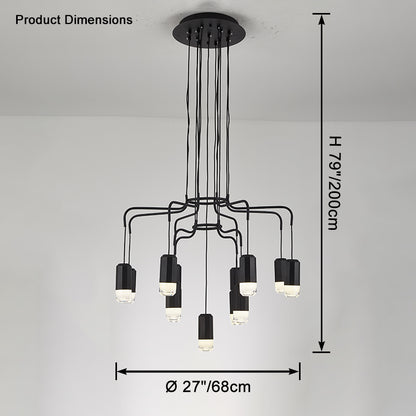 WOMO Black Drop Chandelier -WM2610