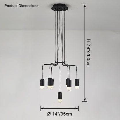 WOMO Black Drop Chandelier -WM2610