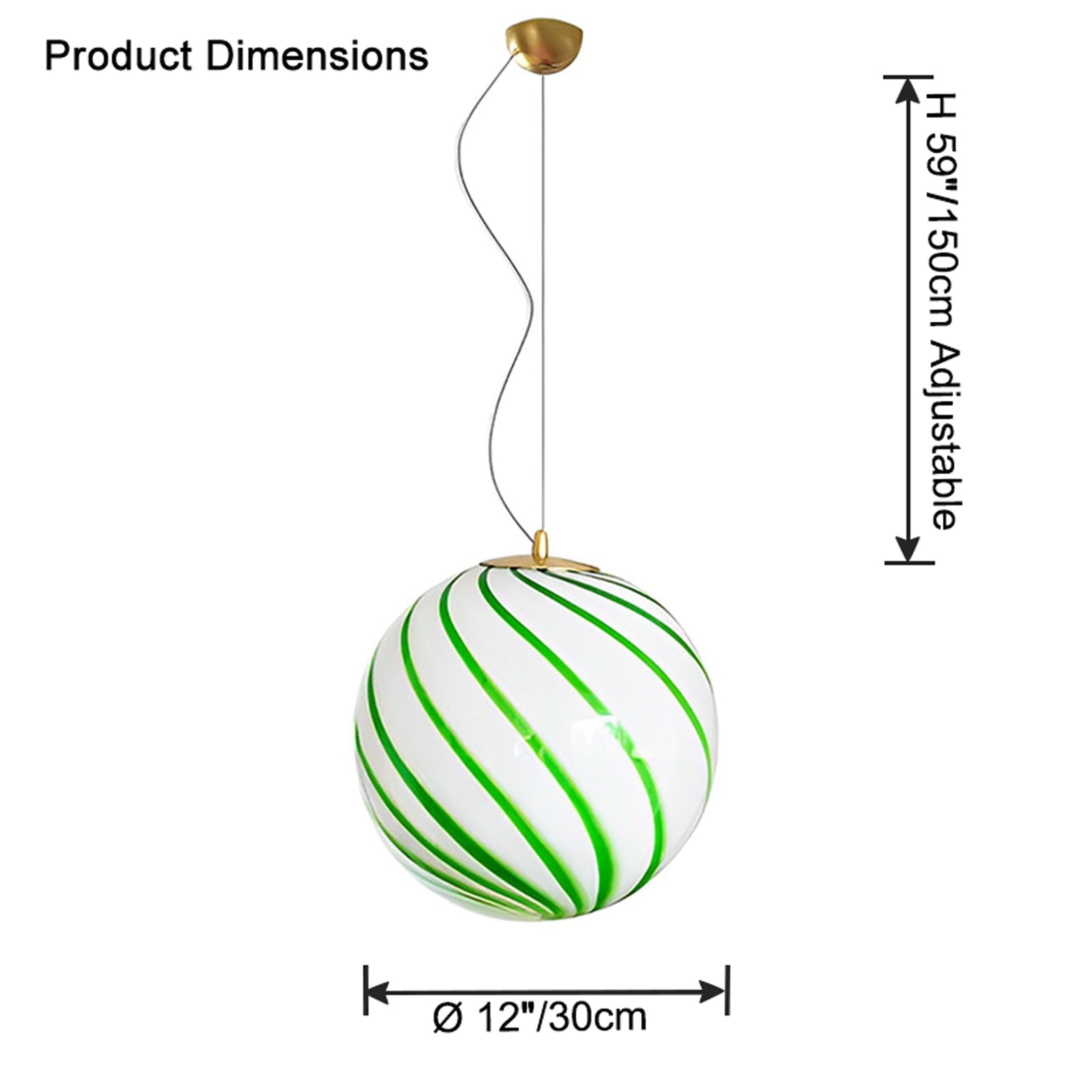 WOMO Swirl – Suspension à globe en verre – WM2613