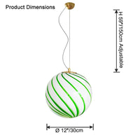 WOMO Swirl Glass Ball Pendant Light - WM2613