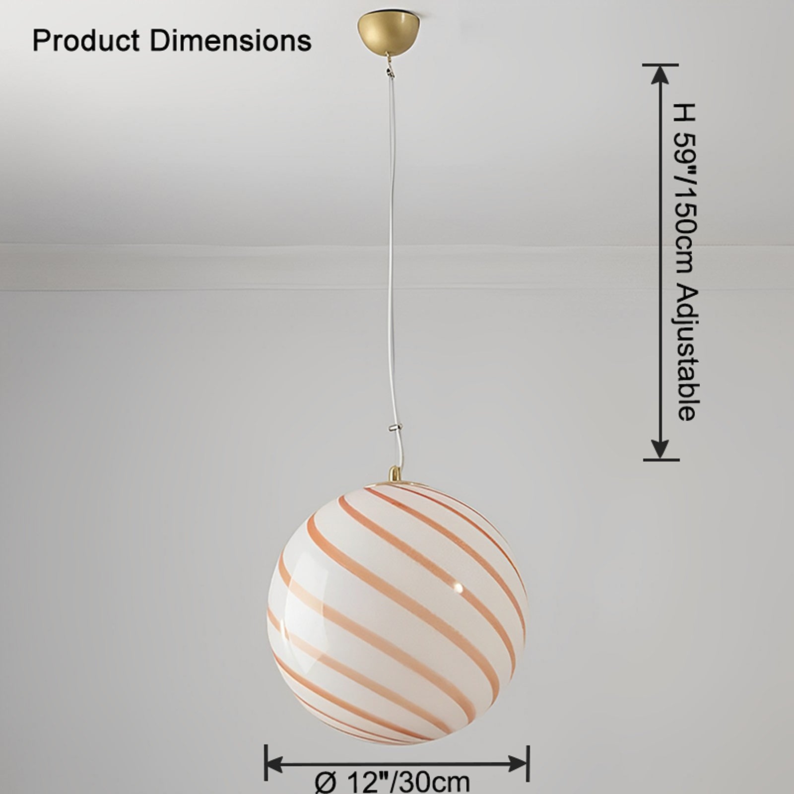 WOMO Swirl – Suspension à globe en verre – WM2613