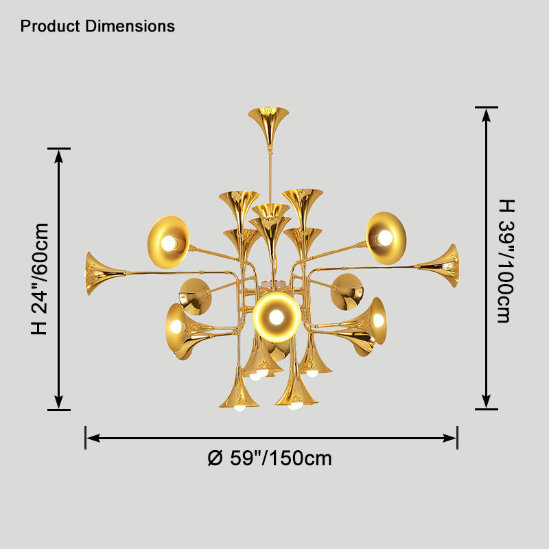WOMO Vintage Chandelier Gold Living Room-WM2614