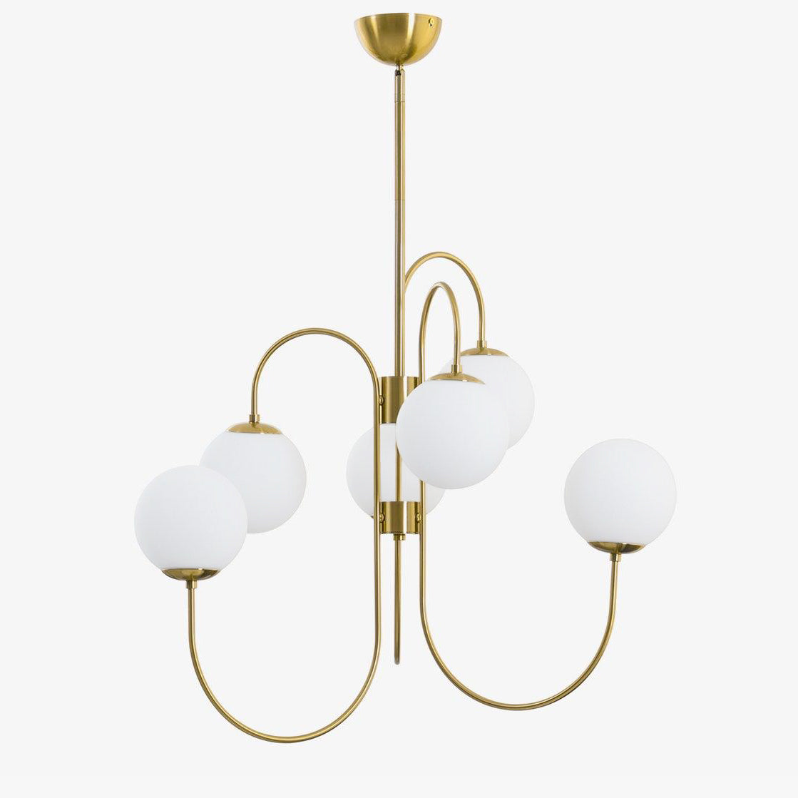 WOMO Mid Century Kronleuchter Gold Glaskugeln-WM2625