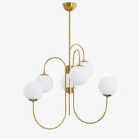 WOMO Mid Century Chandelier Gold Glass Spheres-WM2625