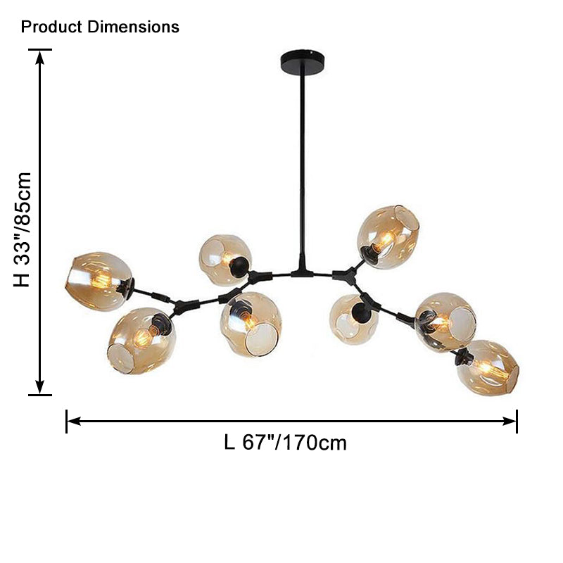 Lustre WOMO du milieu du siècle en verre coloré-WM2655