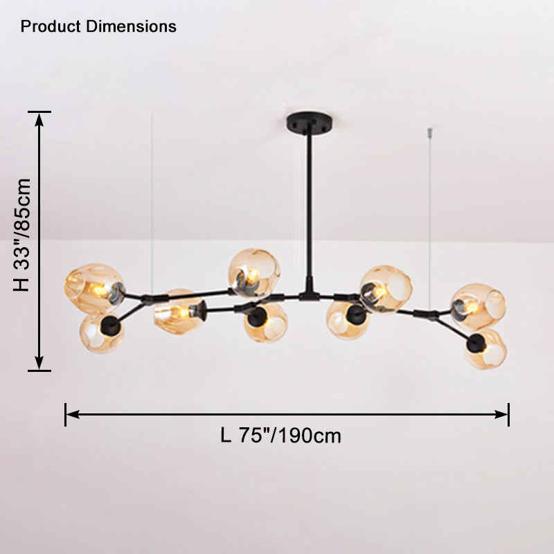 Lustre WOMO du milieu du siècle en verre coloré-WM2655