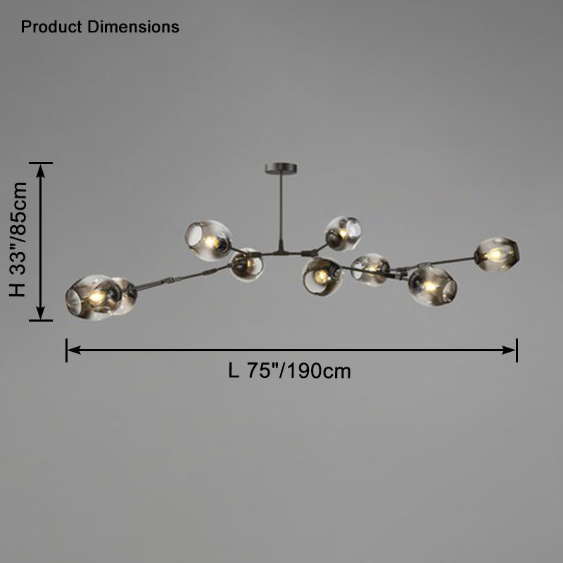 Lustre WOMO du milieu du siècle en verre coloré-WM2655