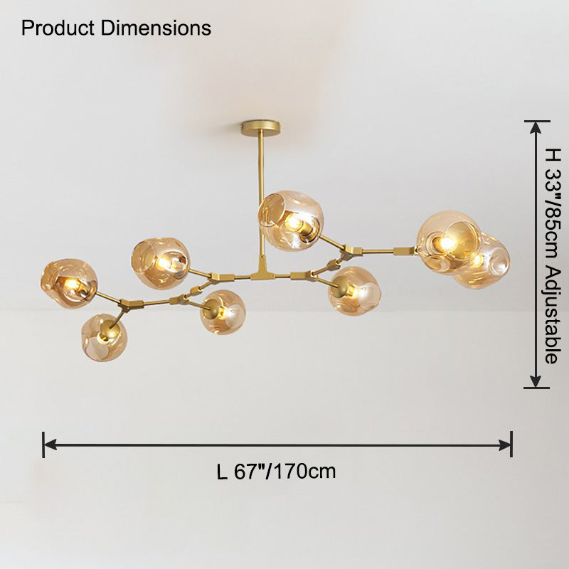 Lustre WOMO du milieu du siècle en verre coloré-WM2655