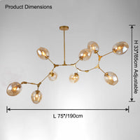 Lustre WOMO du milieu du siècle en verre coloré-WM2655