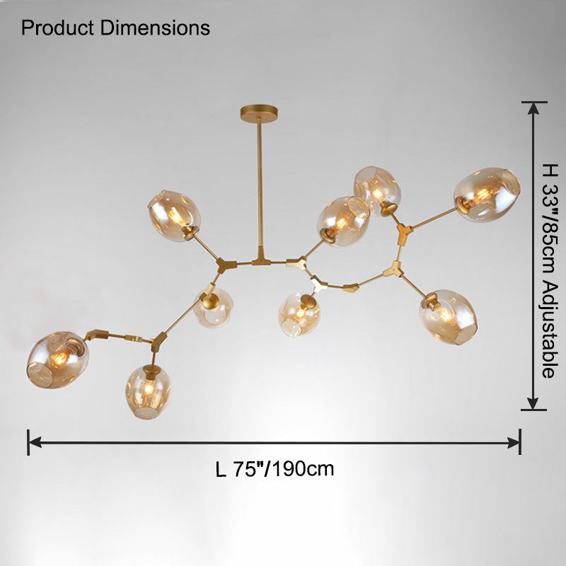 Lustre WOMO du milieu du siècle en verre coloré-WM2655