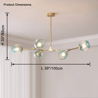 Lustre WOMO du milieu du siècle en verre coloré-WM2655
