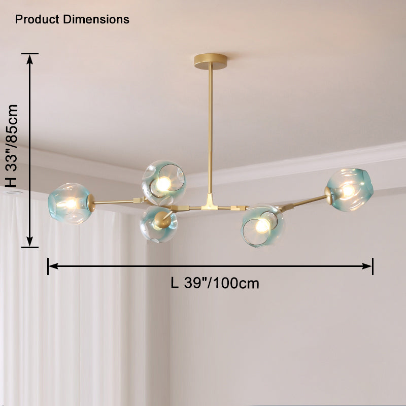 Lustre WOMO du milieu du siècle en verre coloré-WM2655