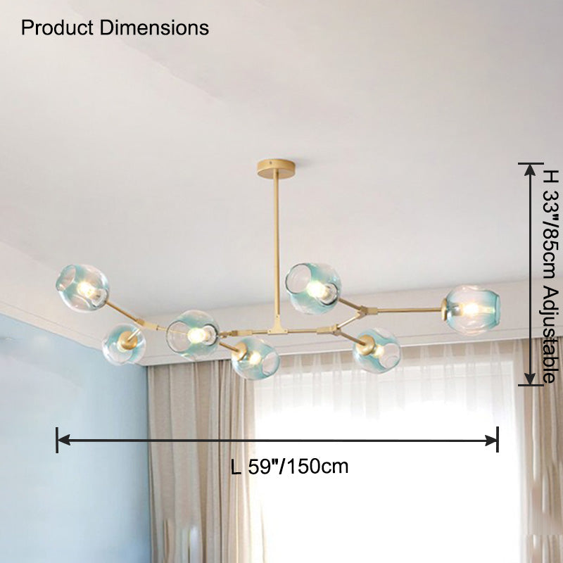 Lustre WOMO du milieu du siècle en verre coloré-WM2655