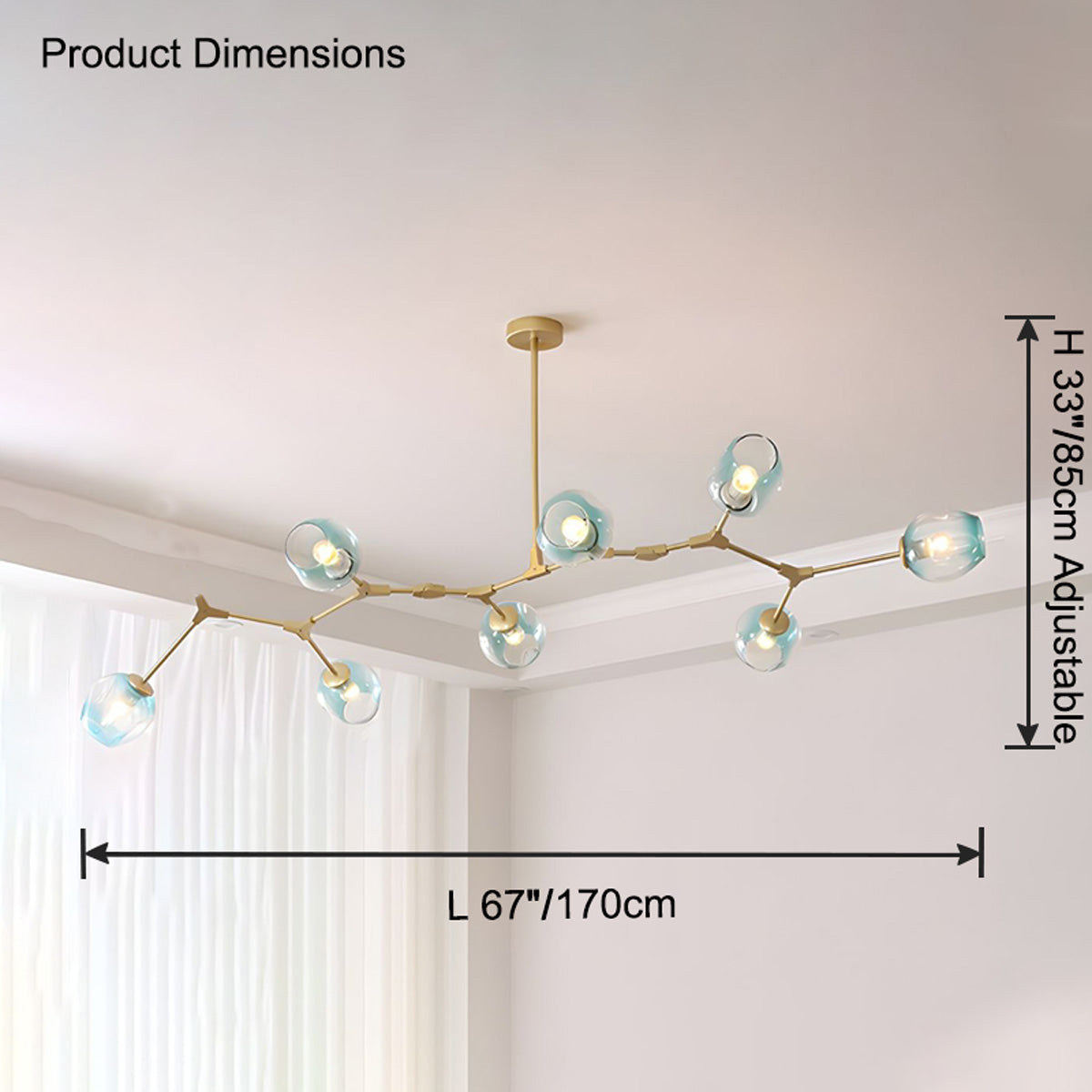 Lustre WOMO du milieu du siècle en verre coloré-WM2655