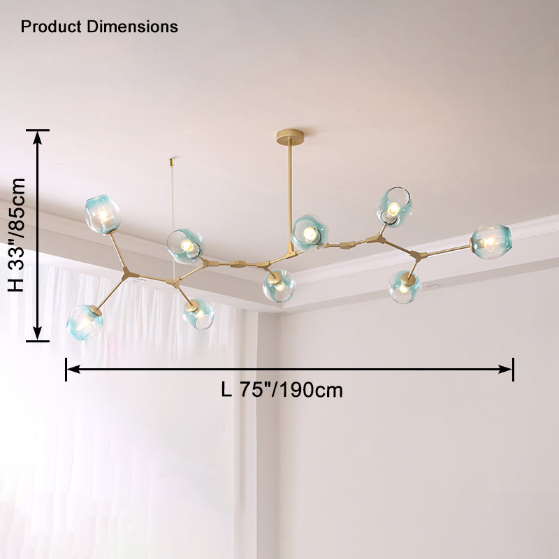 Lustre WOMO du milieu du siècle en verre coloré-WM2655