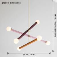 Lustre WOMO coloré avec globe Sputnik WM2670