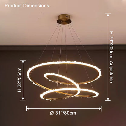 WOMO Crystal Infinity Chandelier-WM2710