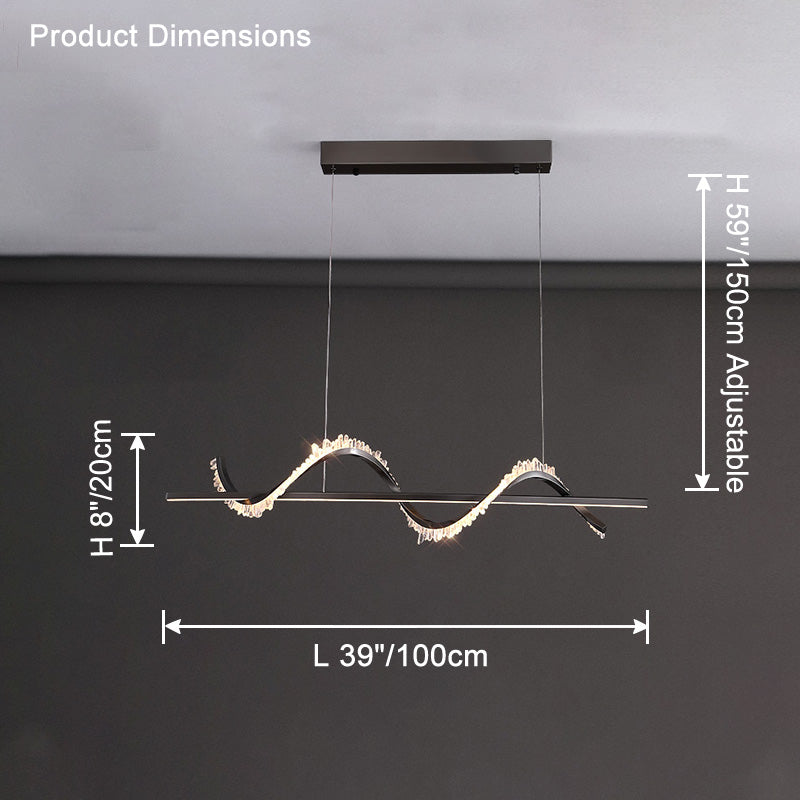 WOMO Swirl Kristall Linearkronleuchter – WM2713
